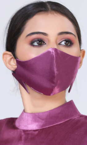 Hand Woven Gaji Silk Purple Mask (3 Layered)