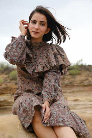 Kiaayo 'Mystic Soil' Ajrakh Handblock Print Dress