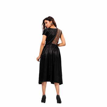 Black Silk Dress With Embroidery