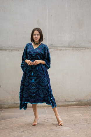 Kiaayo 'Jemisha' Bandhani Pure Gajji Silk Kaftan