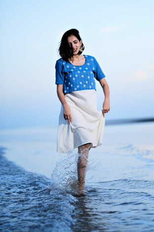 Kiaayo 'Blue Mist' Handwoven Dress