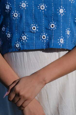 Kiaayo 'Blue Mist' Handwoven Dress